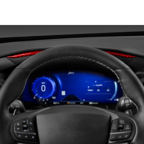 Real Red Carbon Fiber Car Dashboard Speedometer Tachometer Side Strip Sticker Auto Interior Trim Compatible with Ford Explorer(U625) XLT/Limited/ST/Platinum/Platinum Hybrid 2020 2021 2022 2023 - color: Dash Trim