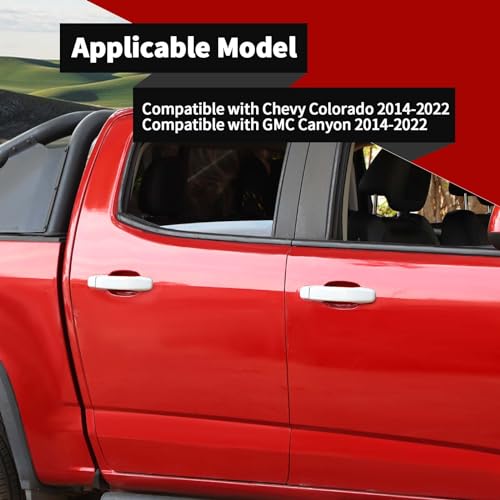 Voodonala White Door Handle Cover Trim Compatible with Chevy Colorado/GMC-Canyon 2014-2022 - color: White
