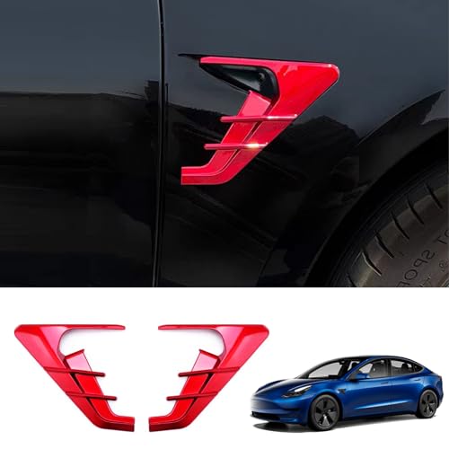 YHCDSEA for 2024 2025 2026 Tesla Model 3 Highland HW4.0 Side Camera Indicator Protection Cover Decoration Accessories fit for Tesla Model 3 with HW4.0 (Red) - color: M3-Red