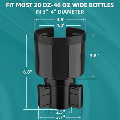 TYKOR Car Cup Holder Expander Adapter with Offset Base, Cup Holder Extender for Car Compatible with Yeti 14/24/36oz, Hydro Flasks 32/40oz, Other Large Water Bottles and Mugs in 3.2"-4.0"