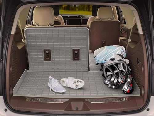 WeatherTech SeatBack Cargo Liner HP for Chevrolet Suburban, Yukon XL, Escalade ESV - Behind 3rd Row w/Bumper Protector (421466IMSK), Grey - color: Grey