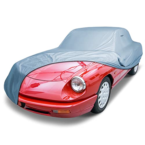 iCarCover Custom Car Cover for 1976-1994 Alfa Romeo Spider, Waterproof All Weather Rain Snow UV Sun Protector Full Exterior Weatherproof Indoor Outdoor Car Cover with Strap - color: Sky Gray, size: 3. Alfa Romeo Spider 1976-1994
