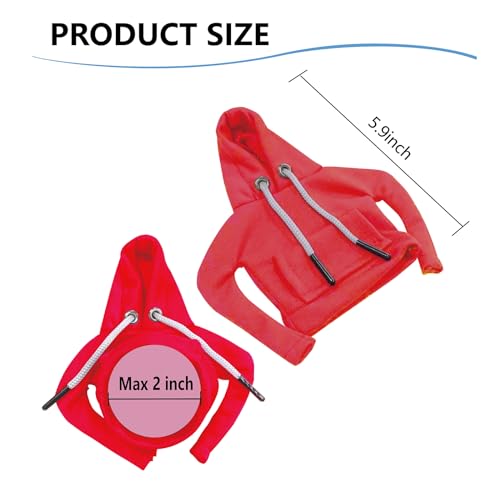 2Pcs Car Shift Knob Hoodie,Gear Shift Hoodie,Funny Sweater Hoodie for Gearshift,Automotive Interior Accessories（Red and Black） - color: 1*Red+1*Black