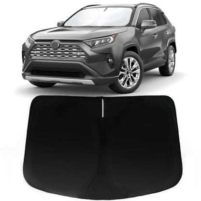 Windshield Sun Shade for Toyota RAV4 2013-2024 LE XLE Premium Limited XLE Adventure TRD Off-Road, Car Front Window Sunshade with 240T Sun Visor Protector Blocks UV Rays Heat Sun Shield Accessories - size: For RAV4 2013-2024
