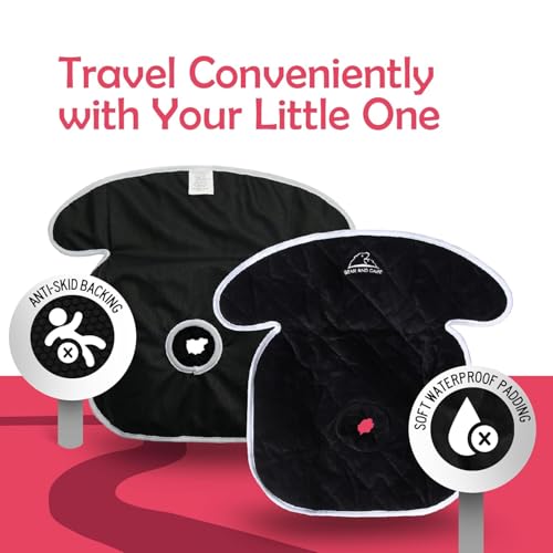 Bear and Care - Piddle Pads - Strollers, Bouncers & Car Seat Pad, Waterproof & Machine-Washable Cover on Car Potty for Toddler Toilet Training (Black, 3 Count (Pack of 1)) - color: Black, size: Pack of 3