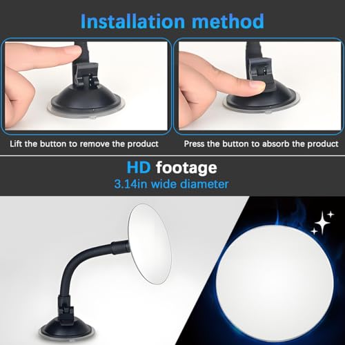 Baby Car Mirror, 360 Degrees Adjustable Wide Angle Convex Vehicle Mirrors with Suction Cup, Shatterproof Infant Newborn Auto Rearview Accessories, Universal for SUV RV Truck