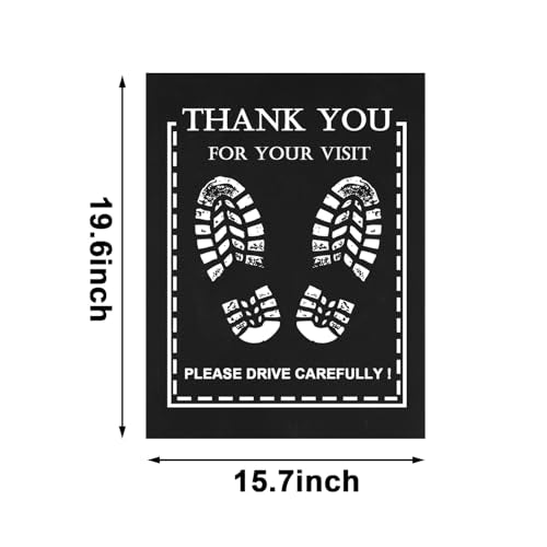 ‌RUENXG 50-Pack Disposable Car Floor Mats - Black Heavy Duty 19.6x15.7 Inch Universal Fit for SUV/Truck/Sedan | Footprint Design | Car Wash & Detailing Protectors | Portable Vehicle Foot Pads