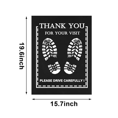 ‌RUENXG 50-Pack Disposable Car Floor Mats - Black Heavy Duty 19.6x15.7 Inch Universal Fit for SUV/Truck/Sedan | Footprint Design | Car Wash & Detailing Protectors | Portable Vehicle Foot Pads