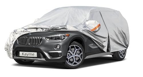 Kayme 6 Layers SUV Car Cover Custom Fit for BMW X1 (2009-2025) Waterproof All Weather for Automobiles, Outdoor Full Cover Rain Sun UV Protection.Silver - size: 6. Custom Fit BMW X1