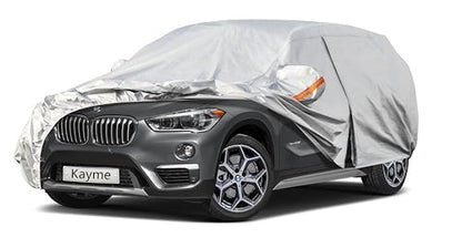 Kayme 6 Layers SUV Car Cover Custom Fit for BMW X1 (2009-2025) Waterproof All Weather for Automobiles, Outdoor Full Cover Rain Sun UV Protection.Silver - size: 6. Custom Fit BMW X1