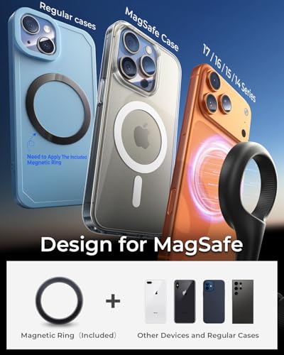 MRGLAS for MagSafe Car Mount [Upgraded 40 Strong Magnets] [360° Rotation] Air Vent Magnetic Phone Holder [Double Metal Hook] Car Phone Holder Mount Compatible iPhone 17 16 15 Pro Max S26 Ultra S25 - color: Black