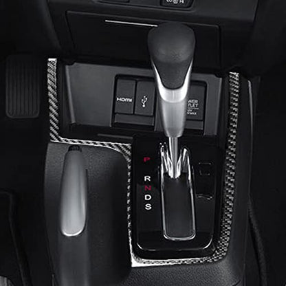Real Carbon Fiber Center Console Gear Shift Surround Frame Interior Trim Sticker Cover Compatible with Honda Civic 9 Coupe/Sedan 2013 2014 2015 Accessories Black - color: Center Console Gear Shift Surround Frane