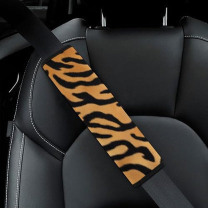 Men's Comfortable Cushion Pad Car Shoulder Strap, Wild Animal Tiger Skin Stripe Harness Pad Car Belt Covers - color: Color862