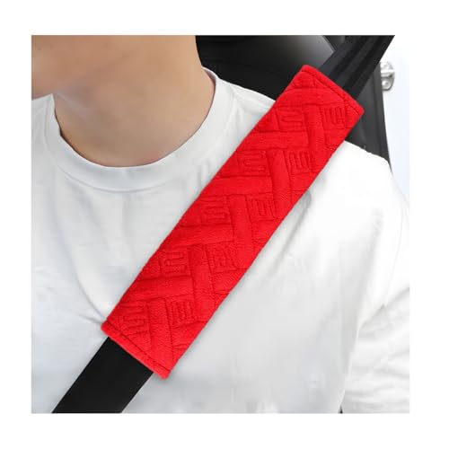 Yourkar 4 PCS Car Seat Belt Pad Cover, Comfort Soft Seatbelt Strap Cover to Protect You Neck & Shoulder, Safety Belt Harness Pad for A More Comfortable Driving, Car Accessories (Red) - color: Red