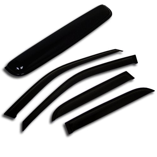 Car Rain Guard & Sunroof | Outside Mount Window Visor Side Deflectors | Waterproof Sunroof Cover Rain Shields Compatible with 2004-2008 Acura TSX | 5 Pcs Set, WSV-556, Dark Smoke - size: Compatible with Acura TSX 2003-2007