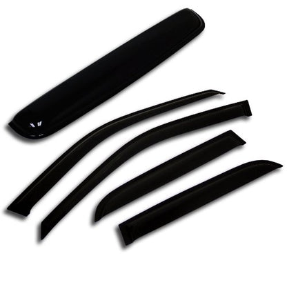 Car Rain Guard & Sunroof | Outside Mount Window Visor Side Deflectors | Waterproof Sunroof Cover Rain Shields Compatible with 1996-2001 Audi A4 | 5 Pcs Set, WSV-661, Dark Smoke - size: Compatible With Audi A4 1996-2001