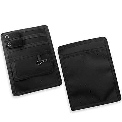 ASA TECHMED Nurse Pocket Organizer, Nylon 5 Pocket Nurse Scrub Organizer, 6 Inch x 5 inch, Black - color: Black
