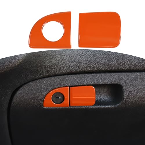RT-TCZ for Challenger Glove Box Latch Handle Trim Cover Orange for Dodge Charger 2010 Up for Challenger 2015 Up for Chrysler 300C 2011 Up Orange Interior Accessories 2pcs - color: Orange