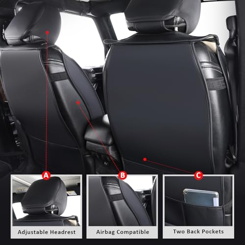 MIROZO Tacoma Front Seat Covers, Waterproof Truck Seat Covers Fit for 2016-2023 Toyota Tacoma Crew Cab,Leather Automotive Seat Cover Car Seat Covers (Black and Red,2PCS Front) - color: Black And Red, size: 2PCS Front（2016-2023 Tacoma）