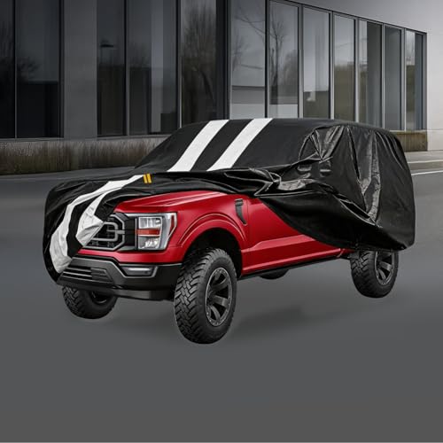 Truck Cover with Camper Shell Topper, Universal Fit Ford F-Series,Chevy Silverado,Dodge Ram,GMC Sierra and Toyota Tundra etc,Truck Cover Waterproof All Weather with Zipper(Length:228 to 242 inch) - size: Truck with Shell(Length:228 inch to 242 inch)