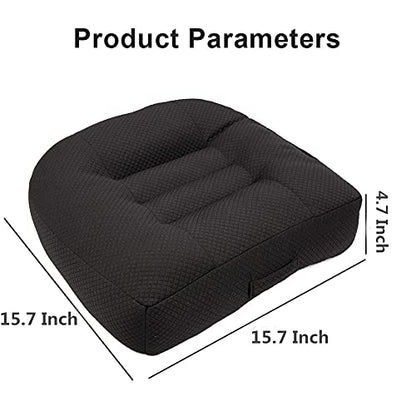 Srutirbo Car Booster Seat Cushion Heightening Height Boost Mat, Breathable Mesh Portable Car Seat Pad Angle Lift Seat for Car, Office,Home (Pure Black) - color: Pure Black