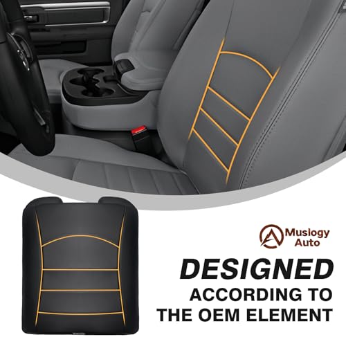 Muslogy Center Console Armrest Cover Fit for Dodge Ram1500 2013-2018 & Ram2500/3500 2013-2026 Accessories, Comfort Armrest Pad Console Lid Cushion Vegan Leather 1-Inch Extra Thick(Jump Seat ONLY) - size: 3) 13-18 |RAM1500| 13-25 RAM2500/3500|Jump,+Thick