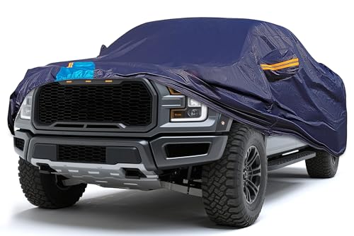 Car Cover Waterproof All Weather, 6 Layers Outdoor Full Exterior Cover Rain Sun UV Snowproof Protection with Zipper Cotton, Mirror Pocket for Ford F-150 Raptor - style: Ford F-150 Raptor
