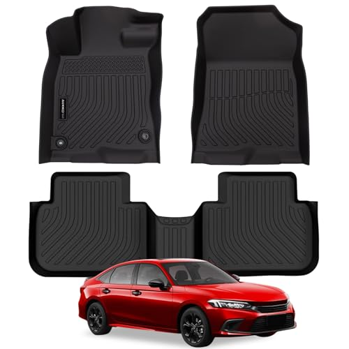 AUXKO All Weather Floor Mats for Honda Civic 2026 2025-2022 Sedan Hatchback Si(Include Sport|2nd Row with&w/o USB Port|Not for Hybrid) Acura Integra 2023-2026 Liners All Season Odorless Anti-Slip - size: civic|2022-2025|floor mats
