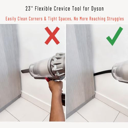 23'' Flexible Crevice Tool & Extension Hose Attachments for Dyson GEN5 V15 V12 V11 V10 V8 V7 Cordless Vacuum, Perfect Cleaning Replacement Accessories Bundle for Dryer Vent,Car Detailing,Corners,Gaps - style: Flexible Crevice Tool & Extension Hose for dys