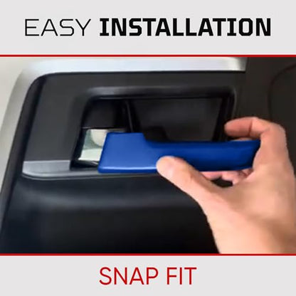 AJT DESIGN Door Handle Covers Compatible with Toyota 4Runner 2010+ (5th Gen) | 5th gen 4runner Chrome Delete | ABS Plastic Front & Back Interior Car Door Handle Cover| Made in USA | Voodoo Blue - color: Voodoo Blue