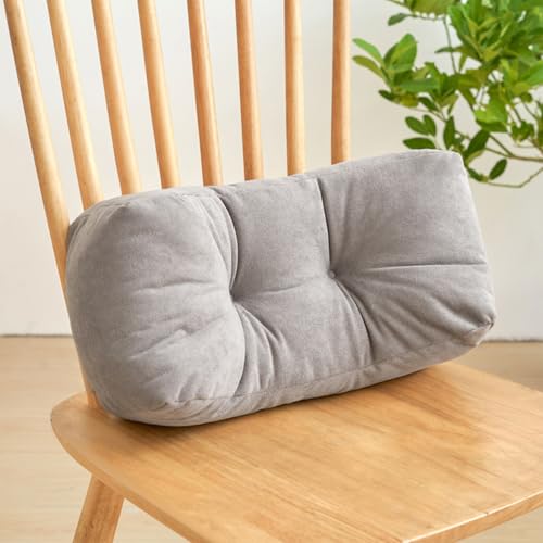 Back Pillow for Chair, Lumbar Support Pillow for Office Chair Lower Back Pain Relief Soft Cushion Car Bed Couch Sitting High Elasticity (Gray, 35cm*16cm*20cm) - color: Gray