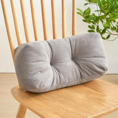 Back Pillow for Chair, Lumbar Support Pillow for Office Chair Lower Back Pain Relief Soft Cushion Car Bed Couch Sitting High Elasticity (Gray, 35cm*16cm*20cm) - color: Gray