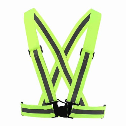 Reflective Vest High Visibility Safety Vest Strap Adjustable and Elastic Gear for Running Cycling Jogging and Walking, Lightweight Night Safety Equipment with Large Reflective - color: Green