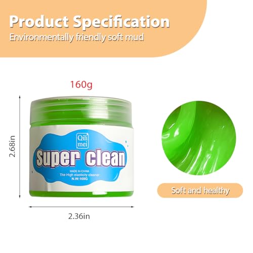 Car Cleaning Gel, Reusable Vehicle Air Vent Crevice Detailing Putty, Automotive Interior Detail Slime Cleaner Removal Tool Kit Accessories, Universal for SUV, Sedan, Truck (Green) - color: Green