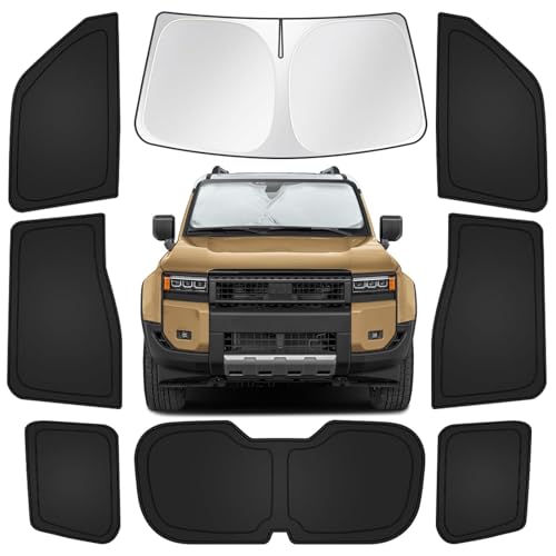 Car Window Shades for Toyota Land Cruiser Prado 250 2024-2025, 8pcs Full Coverage Window Covers Sunshades for Front, Side and Rear Windows, Privacy Window Shade Keep Vehicle Cool for Camping Napping - size: For Toyota Land Cruiser Prado 250 2024-2025