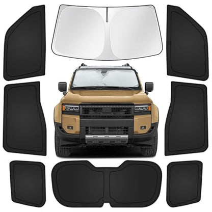 Car Window Shades for Toyota Land Cruiser Prado 250 2024-2025, 8pcs Full Coverage Window Covers Sunshades for Front, Side and Rear Windows, Privacy Window Shade Keep Vehicle Cool for Camping Napping - size: For Toyota Land Cruiser Prado 250 2024-2025