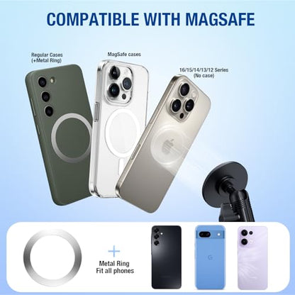 Surfcabin CNC Vent Phone Holder, Magnetic Air Vent Phone Holder Cradles Mount Compatible with F150 2015-2020 & Super Duty F250 F350 F450 2017-2021, Full Metal Bracket for Most CellPhones - style: Compatible with F150 2015-2020 with Metal Arm