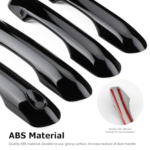 Exterior Door Handle Cover Compatible for 2020 2021 2022 2023 2024 2025 Ford Explorer Accessories Door Handle Protector Trim（Glossy Black）