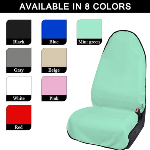 DXNQ Car Towel Seat Cover, Waterproof Sweating Non-Slip Premium Soft Towel Carseat Protector, Universal Machine Washable Car Truck SUV Front Seat Cover for Gym Workout Beach Hiking (Mint Green) - color: Mint Green, 1pc, Front