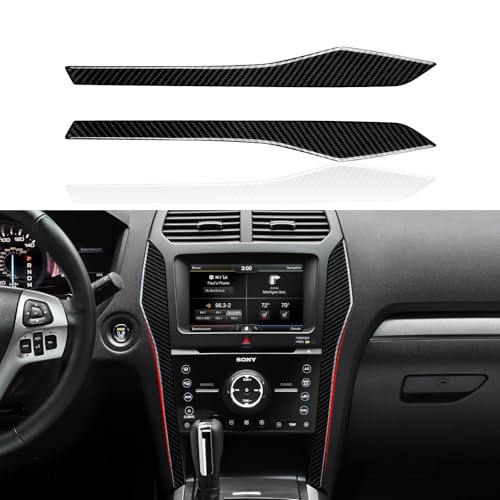 Car Central CD Side Panel Sticker Carbon Fiber Decal Interior Trim Cover for Ford Explorer Sport 2010-2015 Accessories - color: Central CD Side Panel