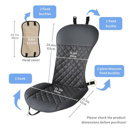 2pcs Car Seat Covers,Leather Water Proof Material No Slip Soft Car Seat Protector Side not Wrapped,for Car with Airbags,Seat Covers Universal for Most Automotive,Suvs,Vans,Trucks (Black) - color: Black