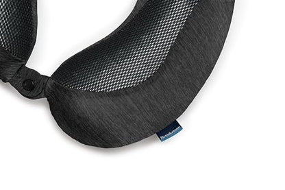 Brookstone Cool Touch Memory Foam Head and Neck Travel Pillow for Vacations, Airplanes, Trains, Buses, and Cars, Black - color: Black