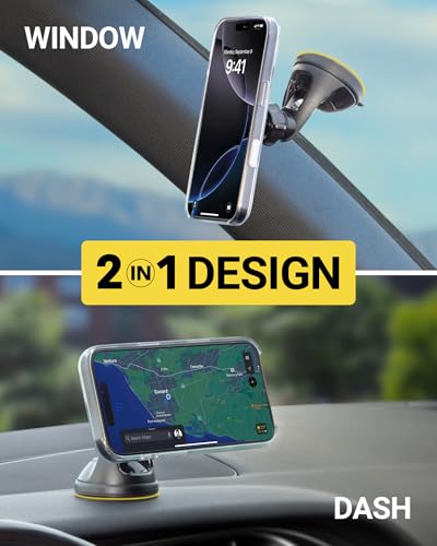 Scosche SMS2WD MagicMount MagSafe Suction Cup Phone Mount for Car Windshield/Dashboard Cell Phone Holder Compatible with Popsocket, Magnetic Stand Compatible with iPhone 17/16/15/14/13/12 & Android - size: 1 Pack, style: Window / Dash Suction