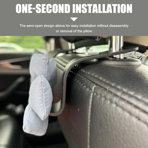 2 PCS Cute Flower Car Seat Headrest Hooks, Multifunctional Seat Back Hanger, Vehicle Back Seat Headrest Hanger Holder for Grocery Bag, Handbag, Clothes (Blue) - color: Blue