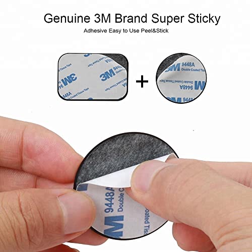 SALEX Replacement Metal Plates Set for Magnetic Car Phone Holders, Wall & Air Vent Mounts, Cases, Magnets. Kit of 16 Black Round Iron Discs Without Holes. 3M Adhesive Backing. Steel Sheets 16 Pack. - color: Round / 16 Pack