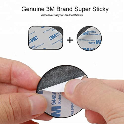 SALEX Replacement Metal Plates Set for Magnetic Car Phone Holders, Wall & Air Vent Mounts, Cases, Magnets. Kit of 16 Black Round Iron Discs Without Holes. 3M Adhesive Backing. Steel Sheets 16 Pack. - color: Round / 16 Pack
