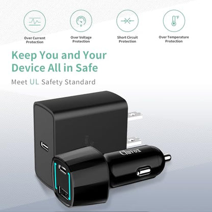 45W Super Fast USB C Car Charger and Wall Charger Block for Samsung S26/S25 Ultra/Plus/S24/S23/S22/Note 20/W25, iPhone 17 Pro Max, Galaxy Tab S10+/S9 PPS Type C Fast Charging with 2 Pack 6.6ft Cable