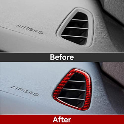 Car Sticker Carbon Fiber Decal Interior Trim Cover for Chevrolet Camaro ZL1 2016 2017 2018 2019 2020 2021 2022 2023 Accessories （Air Conditioner Outlet） - color: Air Conditioner Outlet