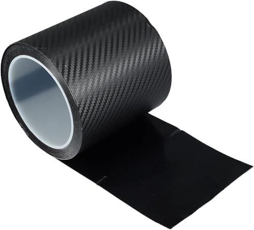 Car Door Edge Guards Door Sill Protector 3D Carbon Fiber Car Wrap Film Vinyl Automotive Wrap Film Car Door Sill Protection Film Anti-Collision Fits for Most Car Truck SUV (4In x 9.84Ft, Black)