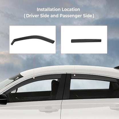 in Channel Rain Guards Fit for Toyota Highlander 2021 2022 2023 2024 2025 2026, Durable Side Window Wind Deflectors & Visors 2021-2026 Highlander Wind Deflectors 4 PCS - size: 2021-2024 Toyota Highlander (In-Channel)